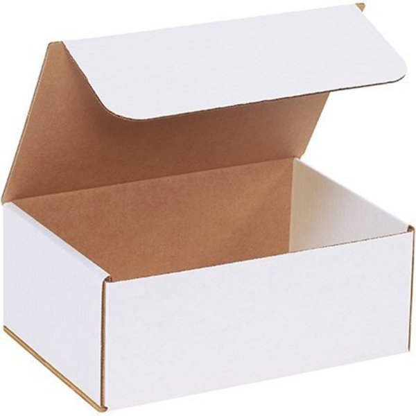 Box Packaging Corrugated Mailers, 10"L x 7"W x 4"H, White M1074